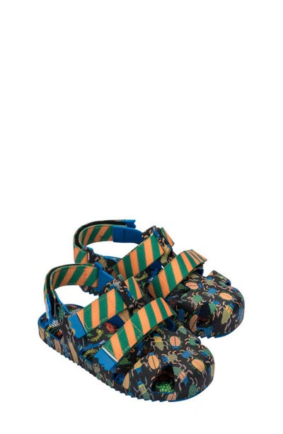Melissa Kids' Girl's Cage Pattern Grip-strap Sandals, Baby/toddlers In Blue/ Green