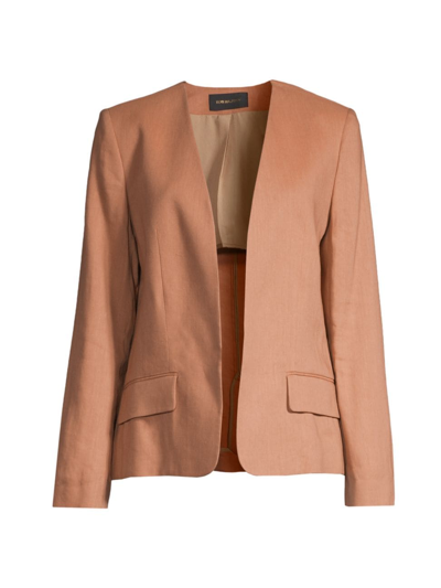 Kobi Halperin Lina Open-front Linen-blend Jacket In Orange