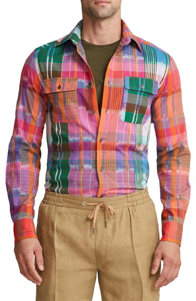 Ralph Lauren Purple Label Men's Cooper Plaid Cotton Long-sleeve Shirt In Multi