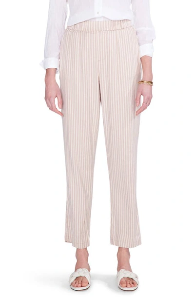 Nic + Zoe Cropped Striped Straight-leg Pants In Brown