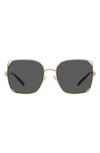 Tory Burch Cut-out Metal & Plastic Butterfly Sunglasses In Gold/gray Solid