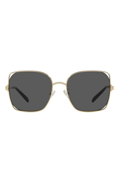 Tory Burch Cut-out Metal & Plastic Butterfly Sunglasses In Shiny Gold