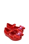 Melissa Kids' Girl's Pre-walker Bow Pvc Mary Jane Flats, Baby/toddlers In Red