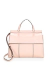 Tory Burch Block T Leather Top Handle Satchel - Pink In Shell Pink