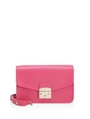 Furla Metropolis Leather Shoulder Bag In Ortensia Pink