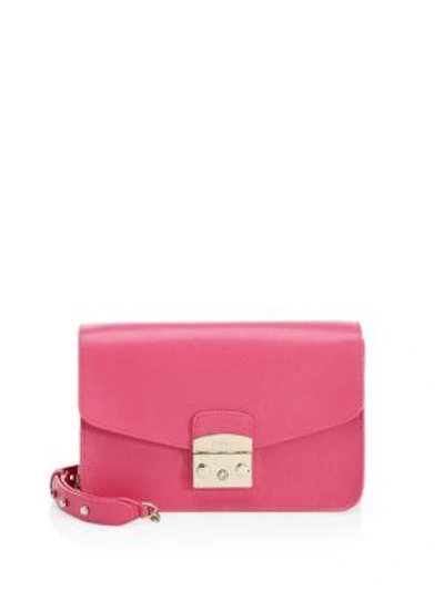 Furla Metropolis Leather Shoulder Bag In Ortensia Pink