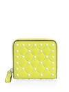 Valentino Garavani Studded Leather Wallet In Yellow