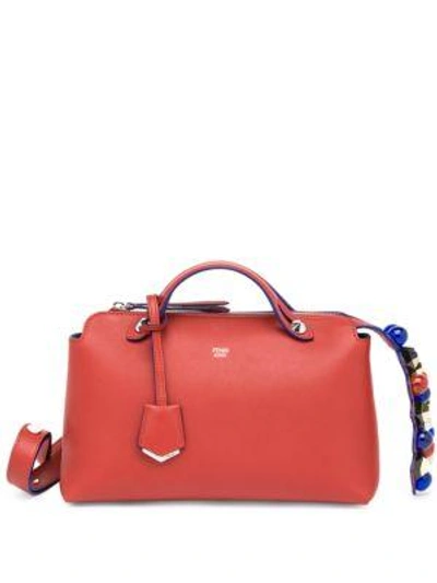 Fendi By The Way Small Studded Leather Satchel In Terracotta