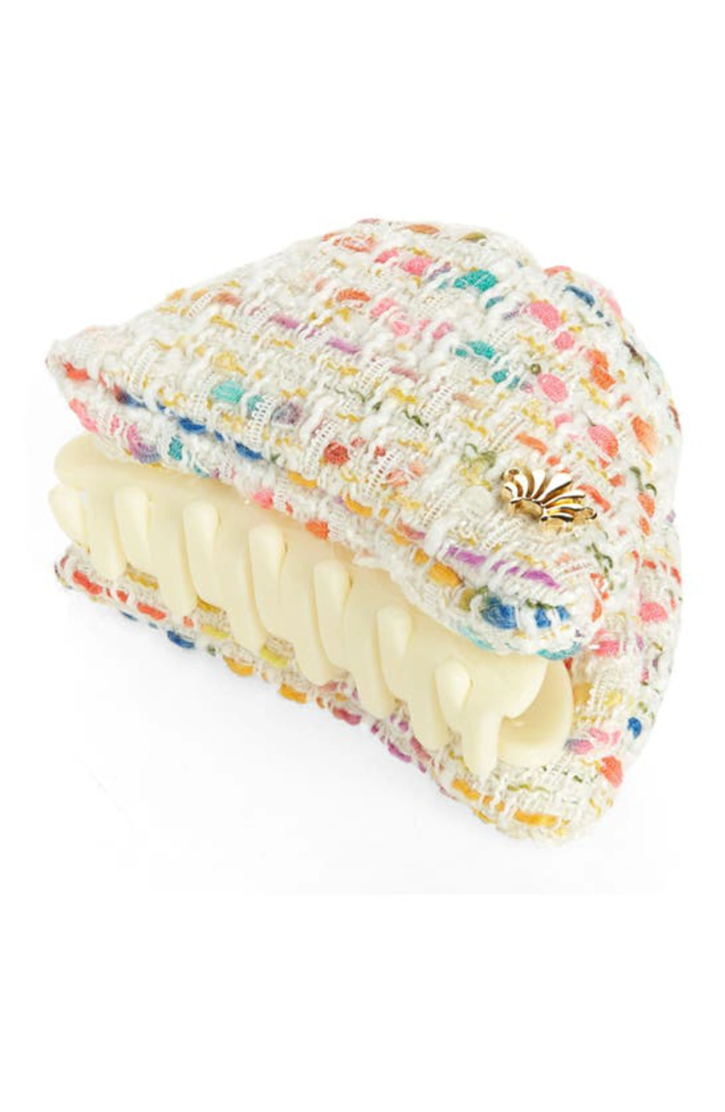 Lele Sadoughi Tweed Simone Claw Clip In Taffy Rainbow | ModeSens display picture 2