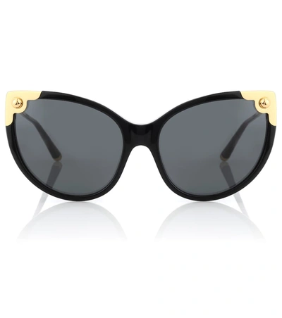 Dolce & Gabbana Acetate & Metal Cat-eye Sunglasses In Grey-black
