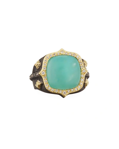 Armenta 18k Old World Aquaprase&trade; & Diamond Ring