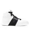 Versace Men's Fashion Show Medusa-embossed High-top Sneakers In White/black