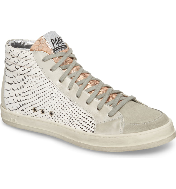 irving python embossed stripe leather sneaker