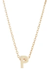 Adornia 14k Gold Plate Initial Necklace In Gold - P