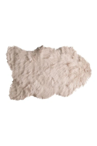 Luxe Faux Fur Gordon Rug In Taupe