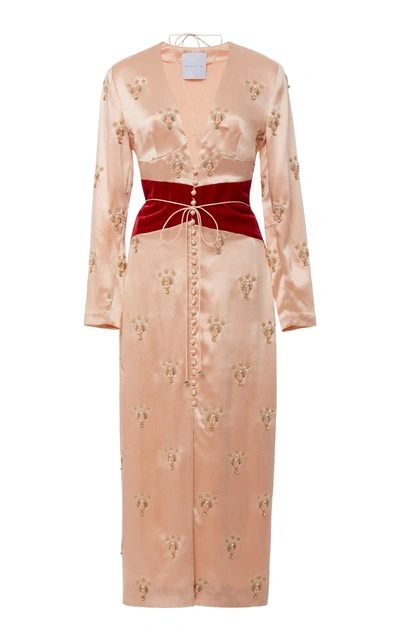 Markarian M'o Exclusive Ramesses Scarab Gemini Silk Dress In Pink