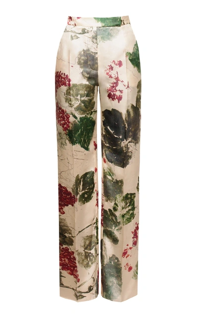 Lake Studio M'o Exclusive Floral Printed Silk Pants