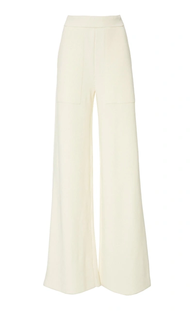 Yeon M'o Exclusive Penelope Wide-leg Wool Trousers In White