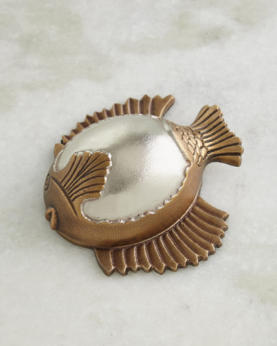 Global Views Talman Fish Box In Silver