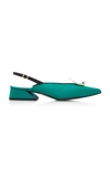 Yuul Yie Embellished Satin Slingbacks In Green