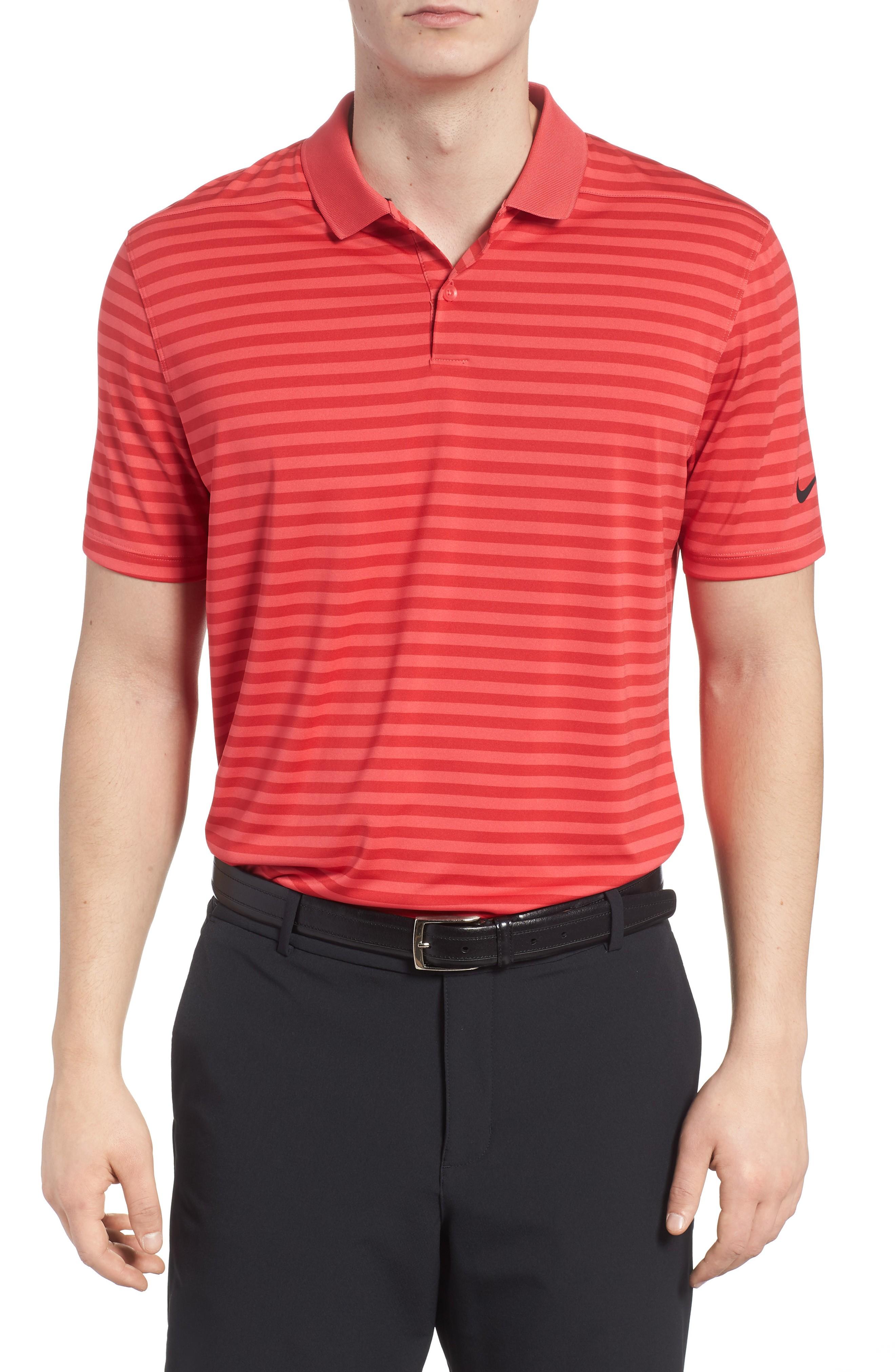 nike striped golf polo