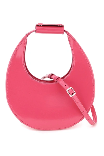 Staud Mini Moon Leather Bag In Blossom (pink)