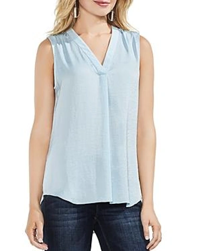 Vince Camuto Rumpled Satin Blouse In Chalk Blue