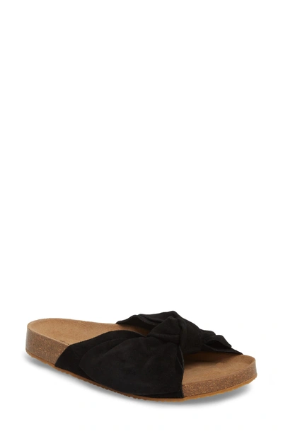 Jeffrey Campbell Sunmist Knotted Slide In Black Suede