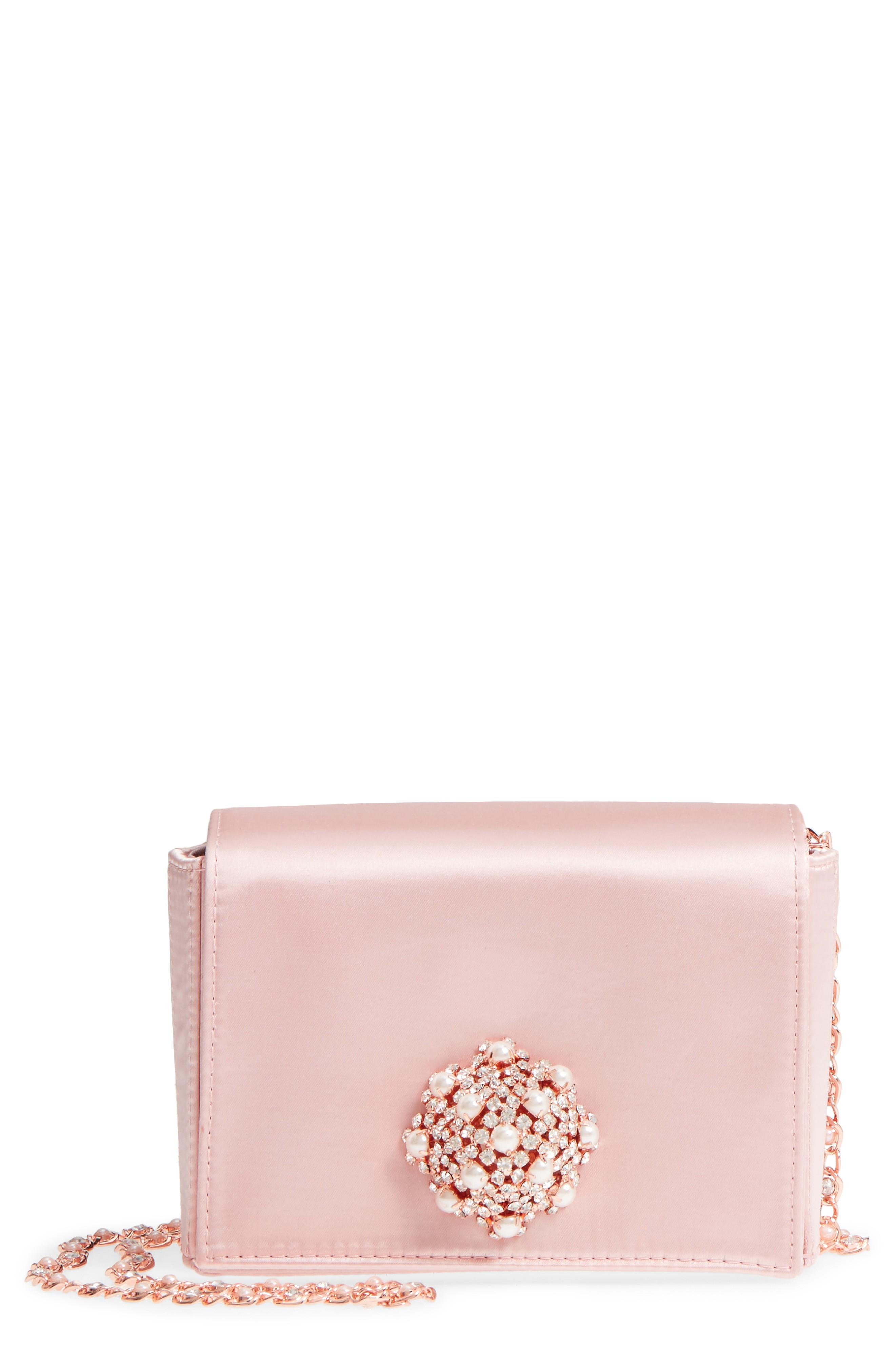 light pink evening bag