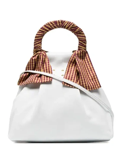 Trademark White Hazel Shopper Nappa Leather Shoulder Bag