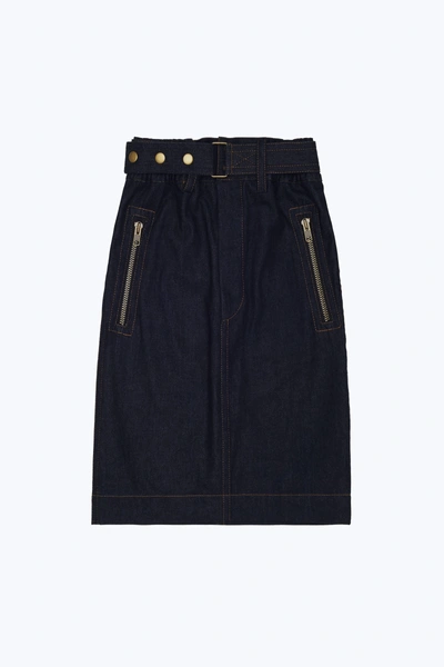 Marc Jacobs Denim Skirt With Zip Pockets In Indigo