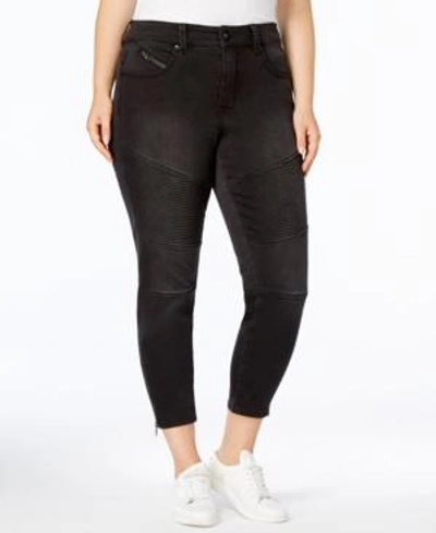 Melissa Mccarthy Seven7 Trendy Plus Size Moto Skinny Jeans In Opal Beige
