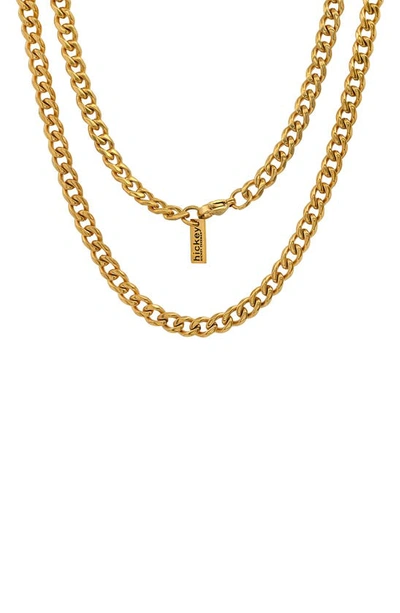 Hmy Jewelry Chain Necklace In 18k Yellow Gold Plated Steel
