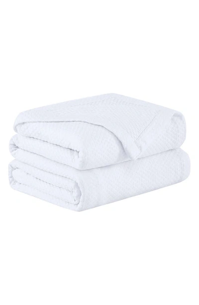 Southshore Fine Linens Milton Cotton Luxury Blanket In White