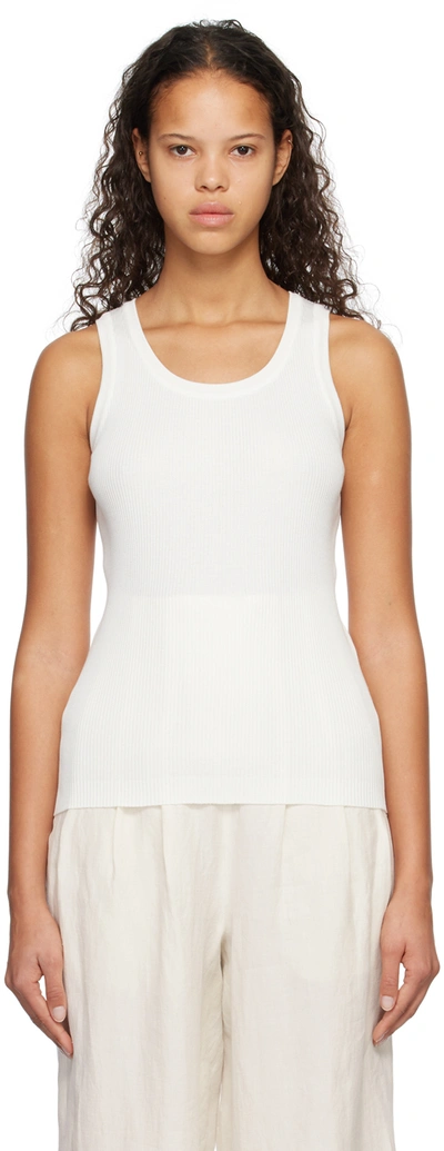 Auralee White Crewneck Tank Top