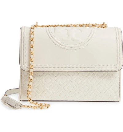 Tory Burch Fleming Quilted Lambskin Leather Convertible Shoulder Bag In Birch