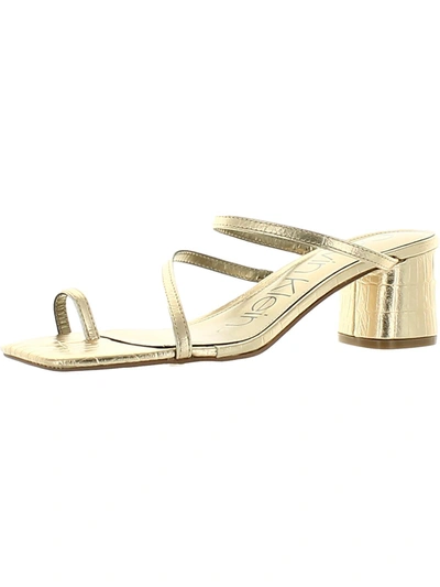 Calvin Klein Belma Womens Block Heel Strappy In Gold