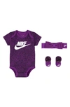 Nike Babies' Mini 3-piece Box Set In Vivid Purple
