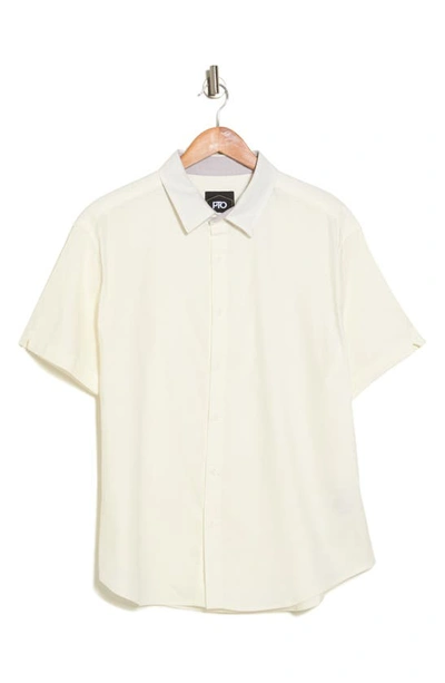 Pto Island Short Sleeve Button-up Shirt In White