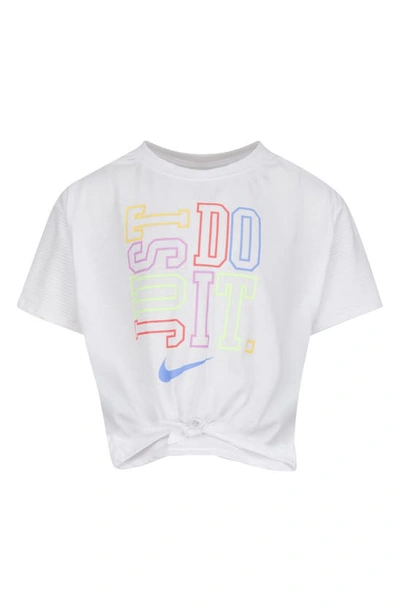 Nike Kids' Knot Front T-shirt In White