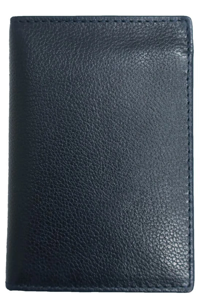 Boconi Leather Bi-fold Wallet In Navy