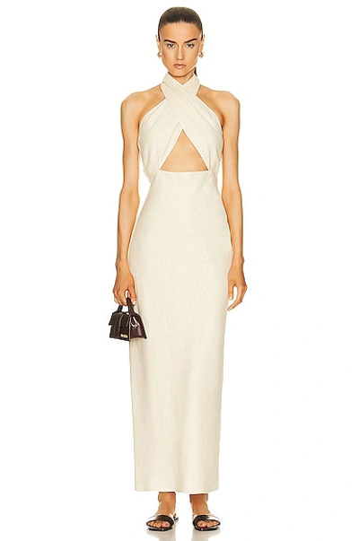 Simon Miller Yabba Halterneck Dress In Weiss
