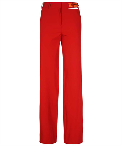 Heron Preston Cut-out Detail Straight-leg Trousers In Red