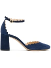 Chloé Chunky Heel Pumps  In Blue