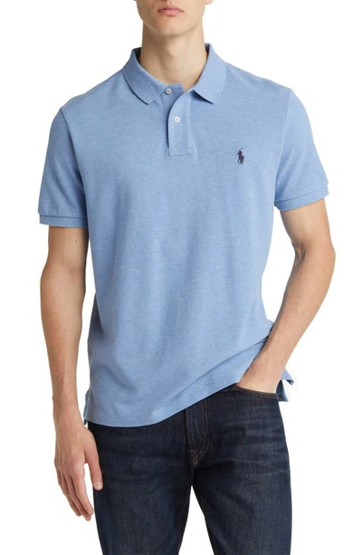 Polo Ralph Lauren Logo-embroidered Piqué Cotton Polo Shirt In Blue