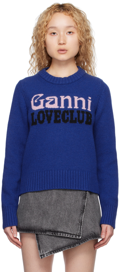 Ganni Loveglione Sweater In Blue