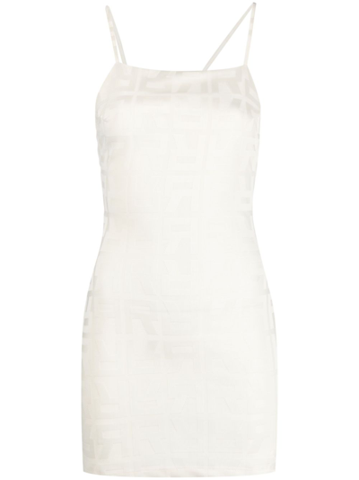 Rotate Birger Christensen Monogram-jacquard Mini Dress In White