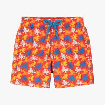 Vilebrequin Kids' Boys Red Octopus Print Swim Shorts