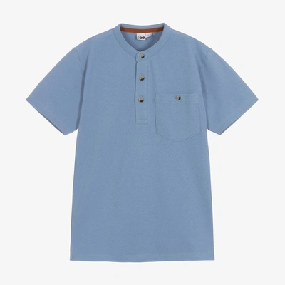 Ido Junior Kids'  Boys Blue Cotton Piqué Henley Shirt