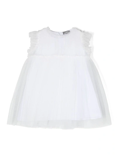 Il Gufo Babies' Girls White Tulle & Jersey Dress